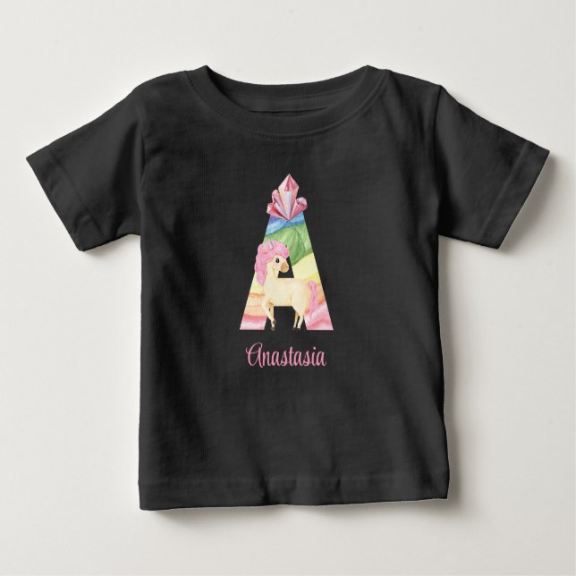 Letter A Unicorn T-Shirt (Front)