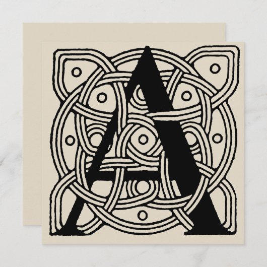 Letter A Vintage Celtic Knot Monogram (Front/Back)