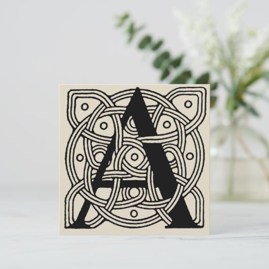 Letter A Vintage Celtic Knot Monogram (Standing Front)