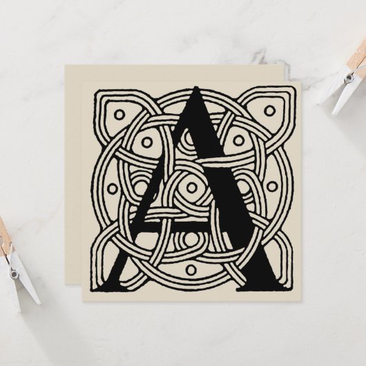 Letter A Vintage Celtic Knot Monogram (Front/Back In Situ)