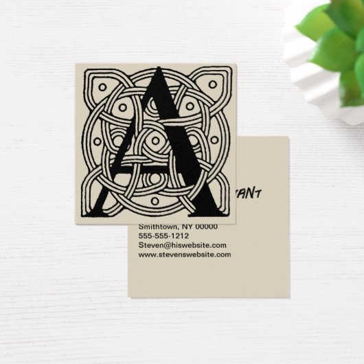 Letter A Vintage Celtic Knot Monogram (Desk)