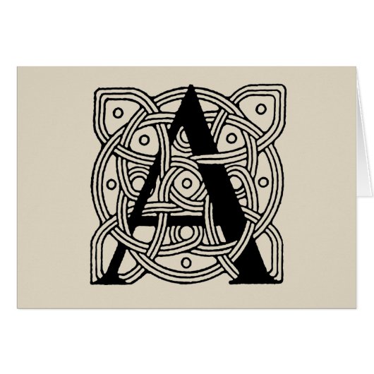 Letter A Vintage Celtic Knot Monogram (Front Horizontal)