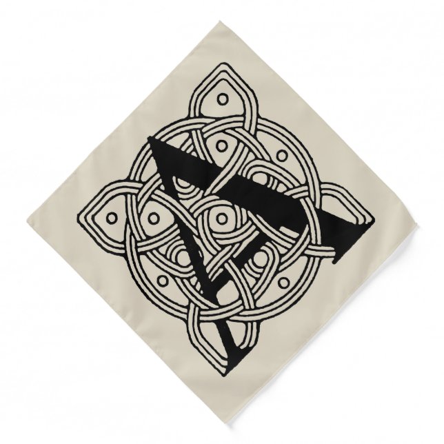 Letter A Vintage Celtic Knot Monogram Bandana (Front)
