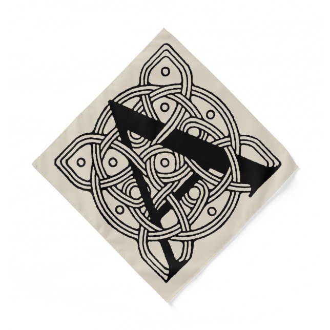 Letter A Vintage Celtic Knot Monogram Bandana (Front)