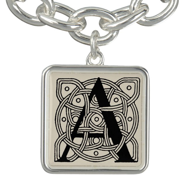 Letter A Vintage Celtic Knot Monogram Bracelet (Design)