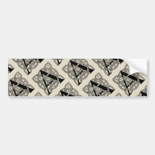 Letter A Vintage Celtic Knot Monogram Bumper Sticker