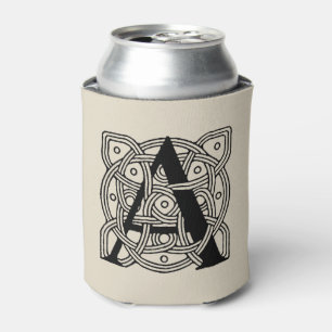 Letter A Vintage Celtic Knot Monogram Can Cooler