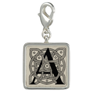 Letter A Vintage Celtic Knot Monogram Charm