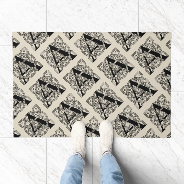 Letter A Vintage Celtic Knot Monogram Doormat (Indoor)