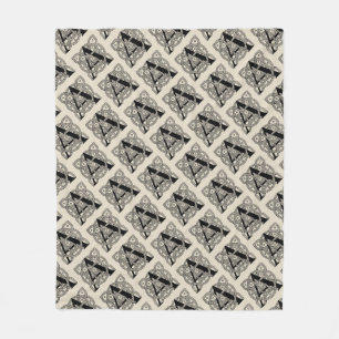 Letter A Vintage Celtic Knot Monogram Fleece Blanket