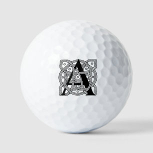 Letter A Vintage Celtic Knot Monogram Golf Balls
