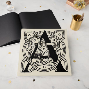 Letter A Vintage Celtic Knot Monogram Guest Book