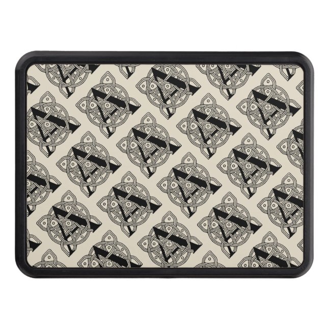 Letter A Vintage Celtic Knot Monogram Hitch Cover (Front)