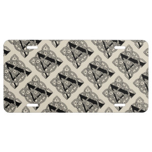 Letter A Vintage Celtic Knot Monogram License Plate
