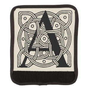 Letter A Vintage Celtic Knot Monogram Luggage Handle Wrap