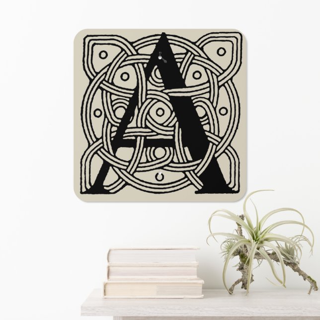 Letter A Vintage Celtic Knot Monogram Metal Sign (In Situ(Wall))