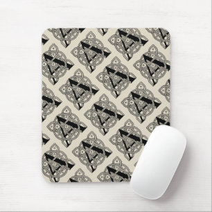 Letter A Vintage Celtic Knot Monogram Mouse Pad