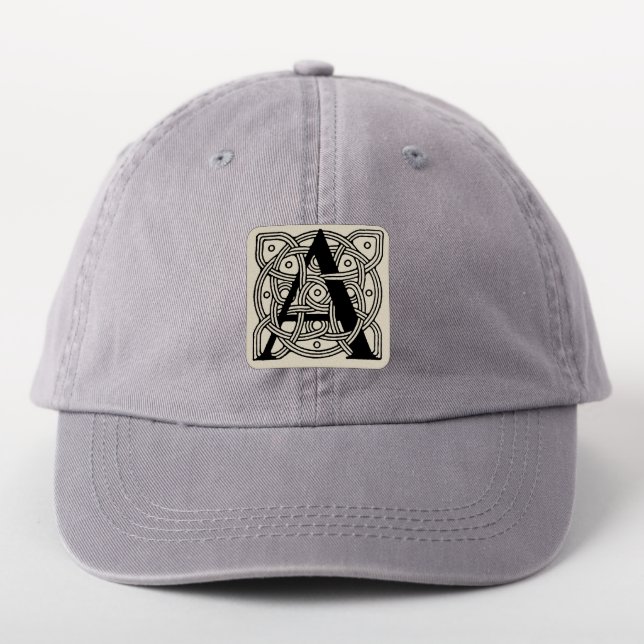 Letter A Vintage Celtic Knot Monogram Patch (On Headwear)