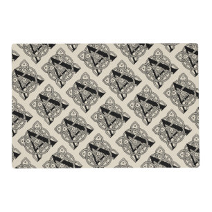 Letter A Vintage Celtic Knot Monogram Placemat