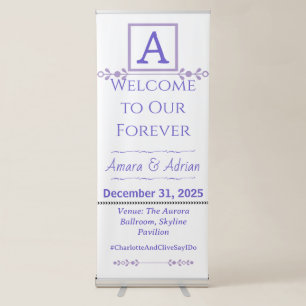Letter A — Wedding Welcome Signage Large Vertical Retractable Banner