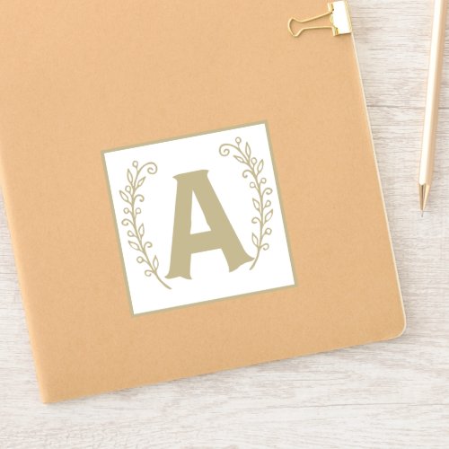 Letter A White  Neutral ABC Alphabet Baby Blocks Sticker