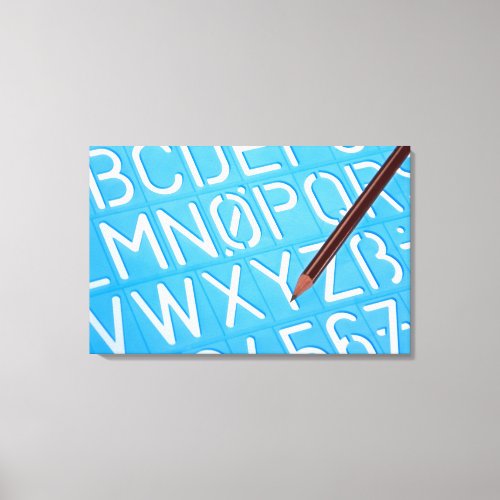 Letter and number template canvas print