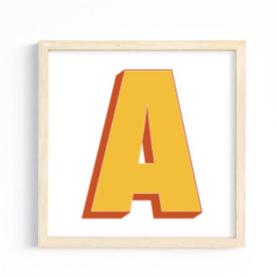 Letter Art Poster, A Monogram, Bold Type Initial Poster