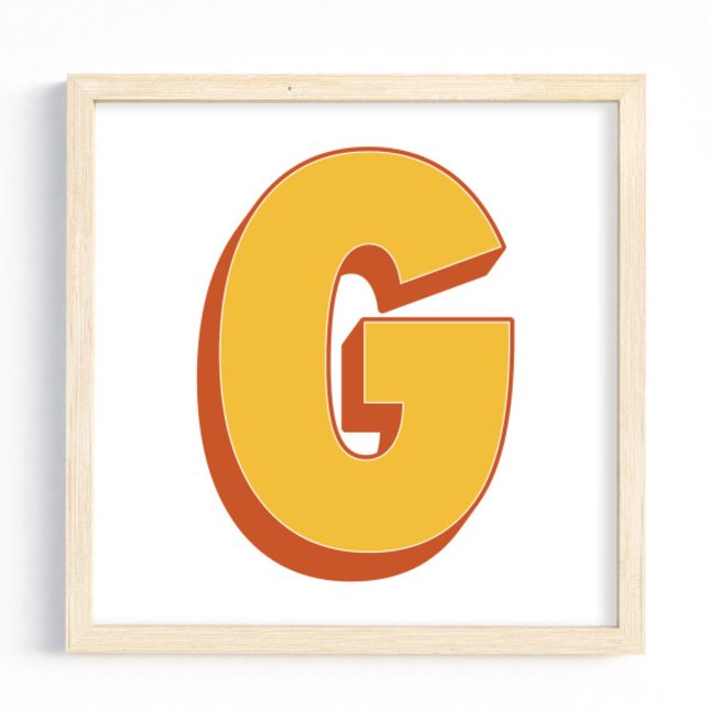 Letter Art Poster, G Monogram, Bold Type Initial  Poster (Creator Uploaded)