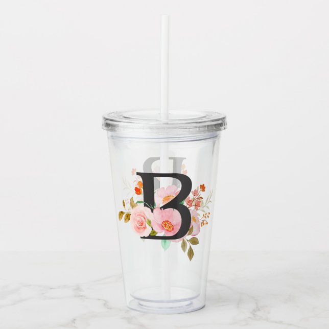 Letter B Acrylic Tumbler (Front)