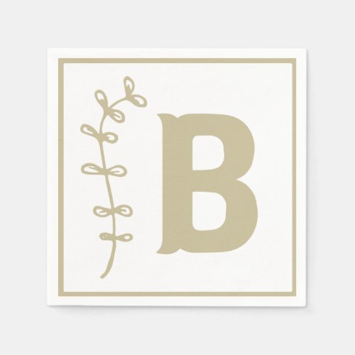 Letter B Alphabet Block Gender Neutral Baby Shower Napkins