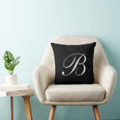 Letter B Black Monogram Pillow | Zazzle