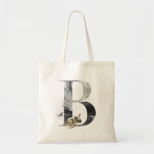 Letter B Christmas Deer Alphabet  Tote Bag