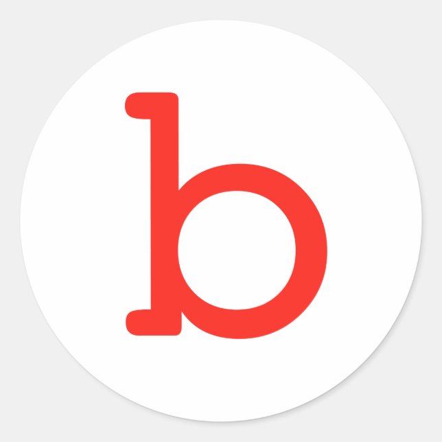 Letter B Classic Round Sticker (Front)