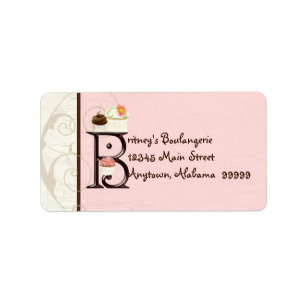 Letter B Cupcake Business Address Mailing Labels