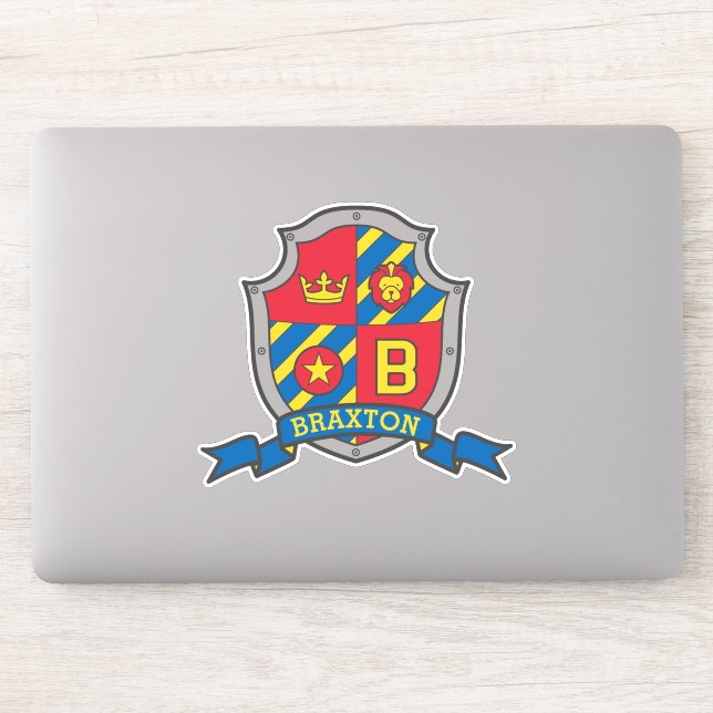 Letter B custom name Braxton lion knights crest Sticker (Computer)