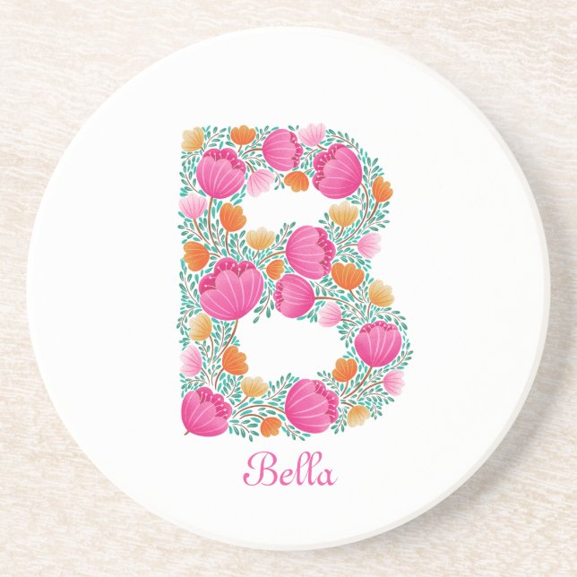 letter B customized sand stone costar  Coaster (Front)