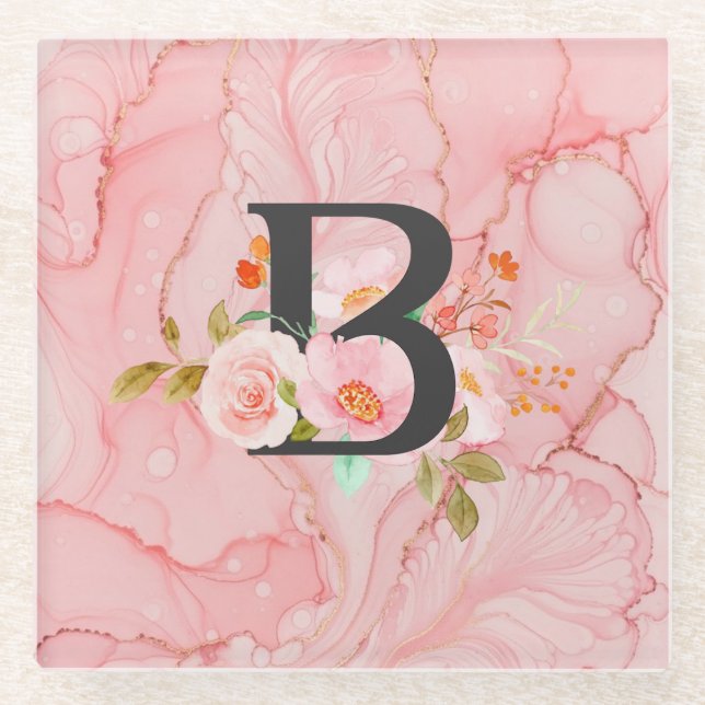 Letter B Glass Coaster (Front)