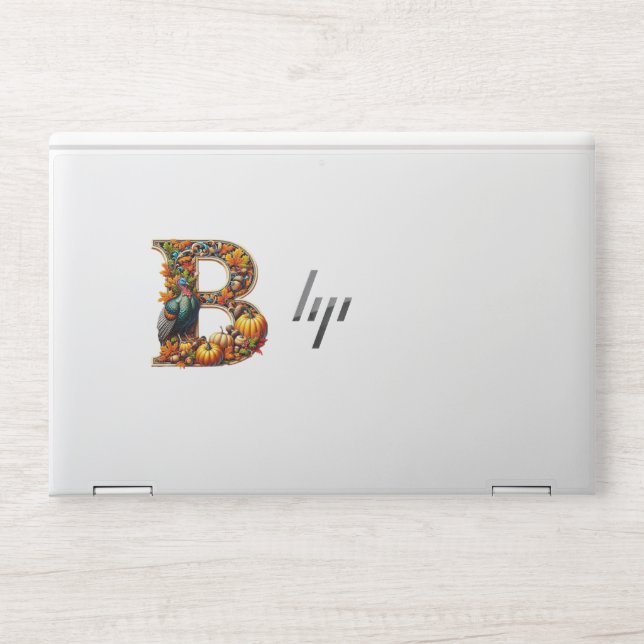 Letter B in Thanksgiving style HP Laptop Skin (Front)