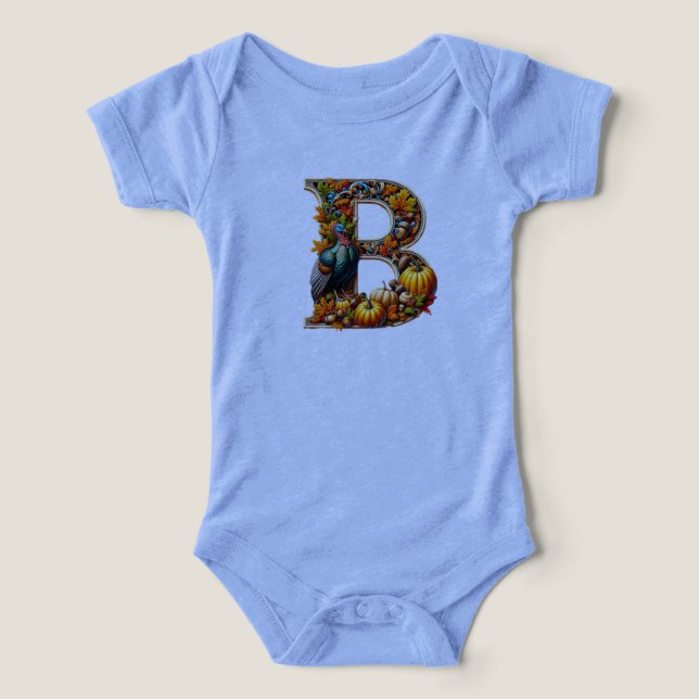 Letter B in Thanksgiving style Infant T-shirt (Design Front)