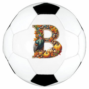 Letter B in Thanksgiving style Soccer Ball