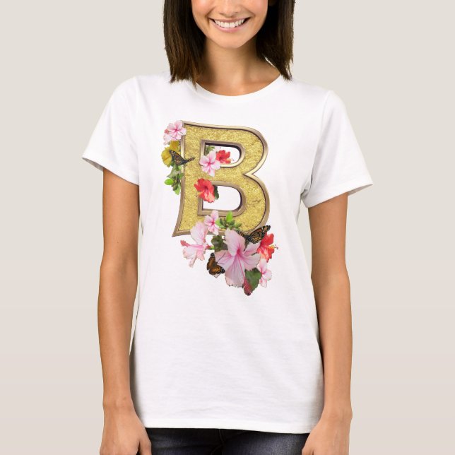 Letter B  Initial Birthday Capital T-Shirt (Front)