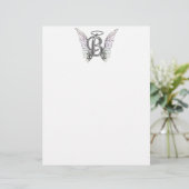 Letter B Initial Monogram with Angel Wings & Halo (Standing Front)