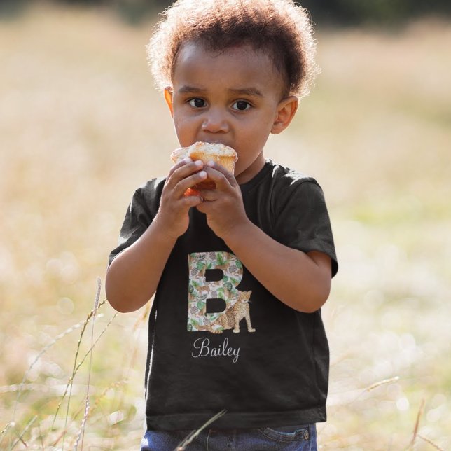 Letter B Leopard T-shirt (This adorable monogrammed leopard t-shirt would make a great gift for any child! )