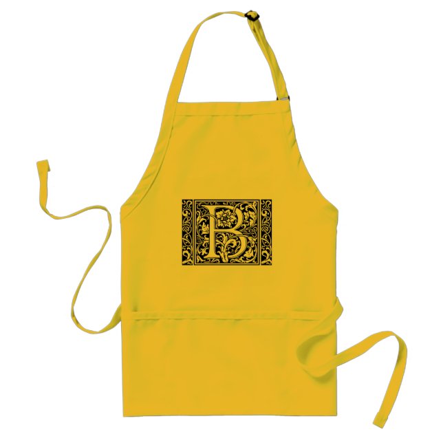 Letter B Medieval Monogram Art Nouveau Adult Apron (Front)