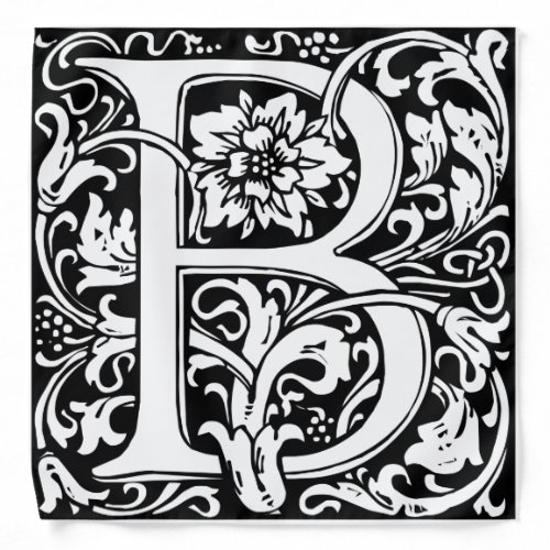 Letter B Medieval Monogram Art Nouveau Bandana
