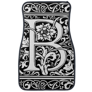 Letter B Medieval Monogram Art Nouveau Car Mat