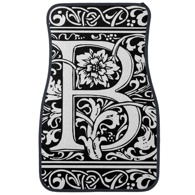Letter B Medieval Monogram Art Nouveau Car Mat (Front)