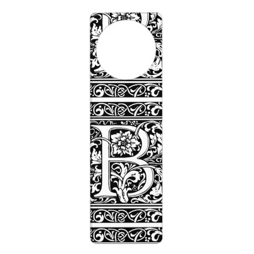 Letter B Medieval Monogram Art Nouveau Door Hanger