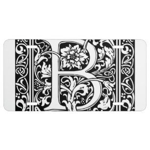 Letter B Medieval Monogram Art Nouveau License Plate