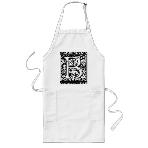 Letter B Medieval Monogram Art Nouveau Long Apron